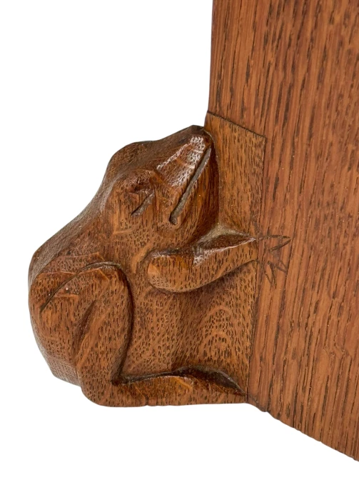 Arts & Crafts Wall Mirror with Hand-Carved Frogs by Kobus de Graaff, 1900s